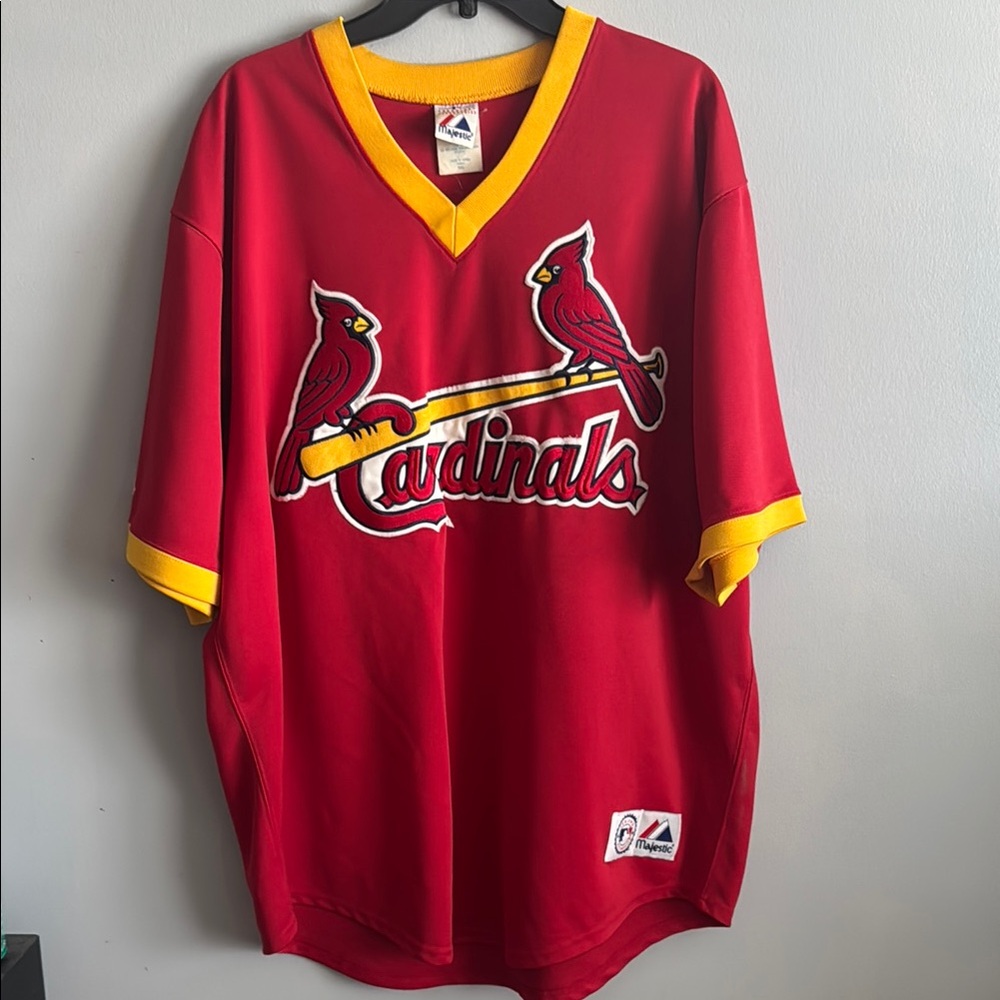 Albert Pujols Red Cardinals Majestic V-Neck Jersey XXL